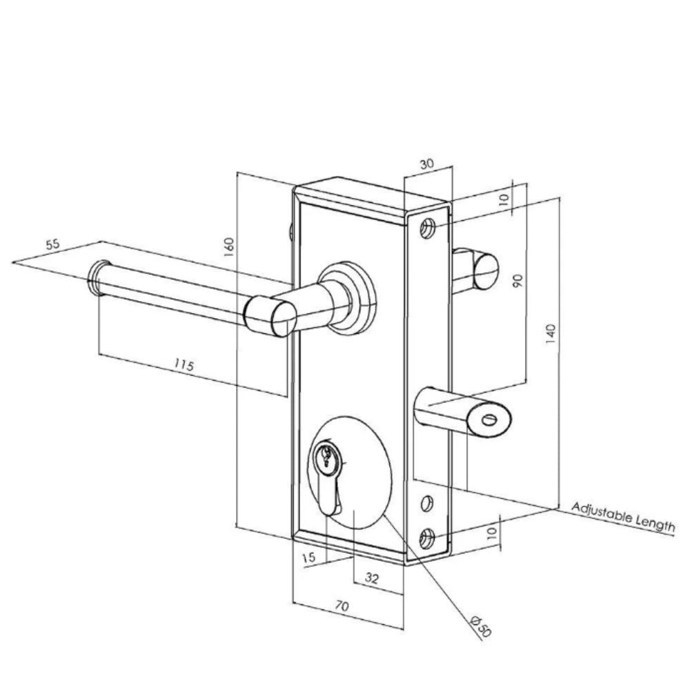 Gatemaster Standard Superlock for 10-30 mm Gates - Plain Black Handle | All Security Equipment