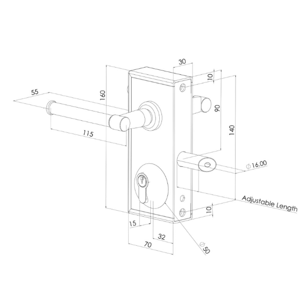 Gatemaster Standard Superlock for 10-30 mm Gates (Traditional Handle) | All Security Equipment