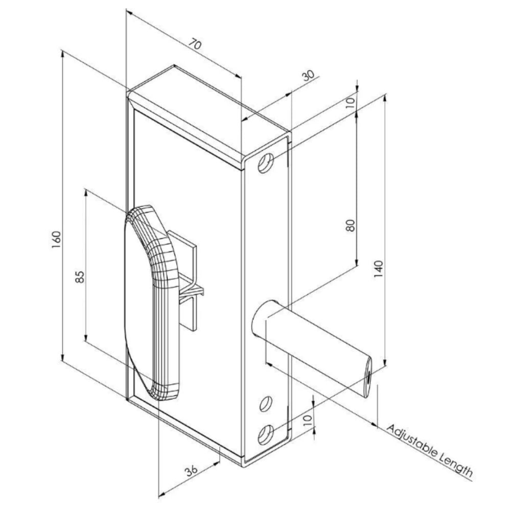 Gatemaster Superlock Quick Exit Right-Hand - Keypad On One Side - 40-60 mm Gates | All Security Equipment