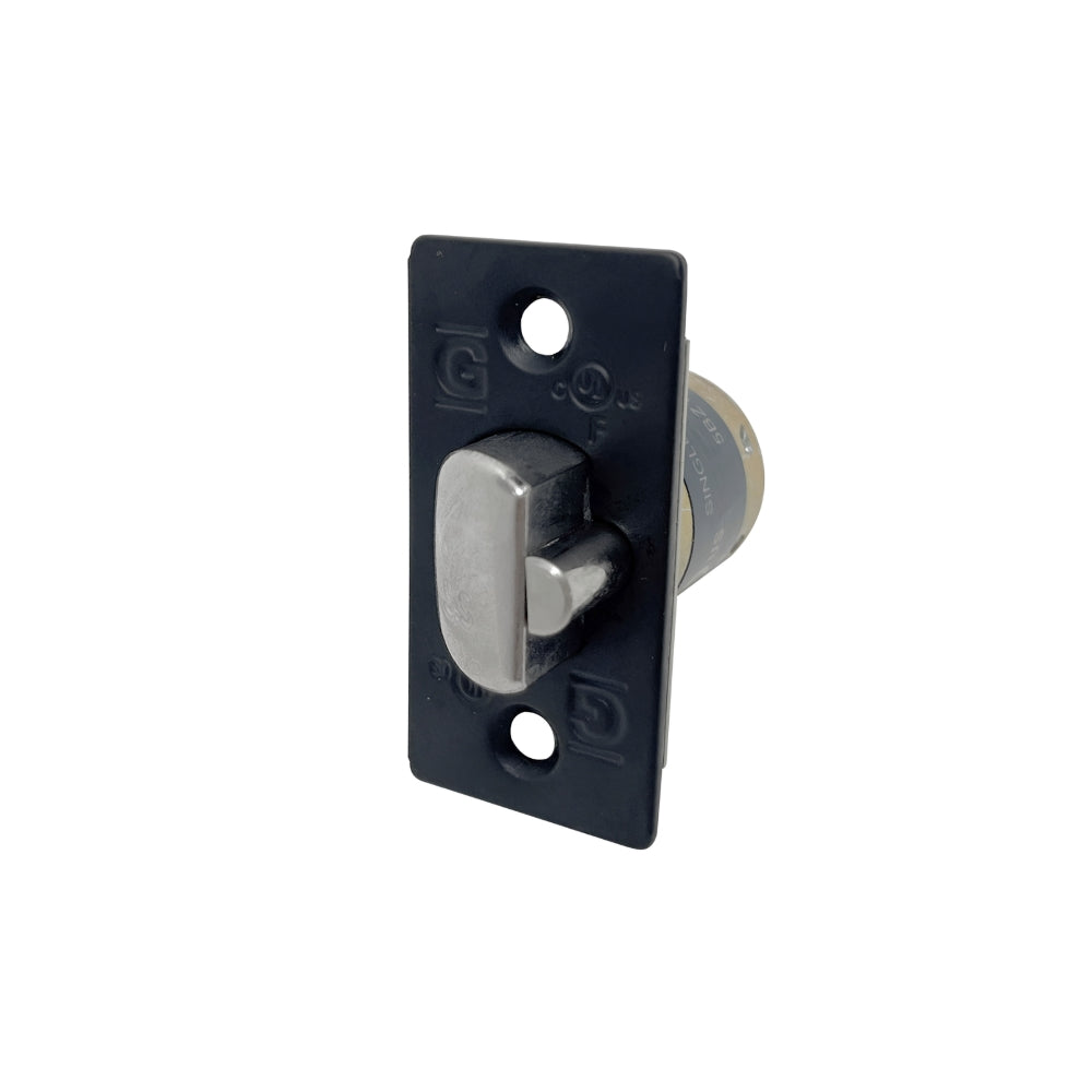 General Lock 2DL-622-238-S Black Square Corner Deadlatch for Cylindrical Knob/Leverset