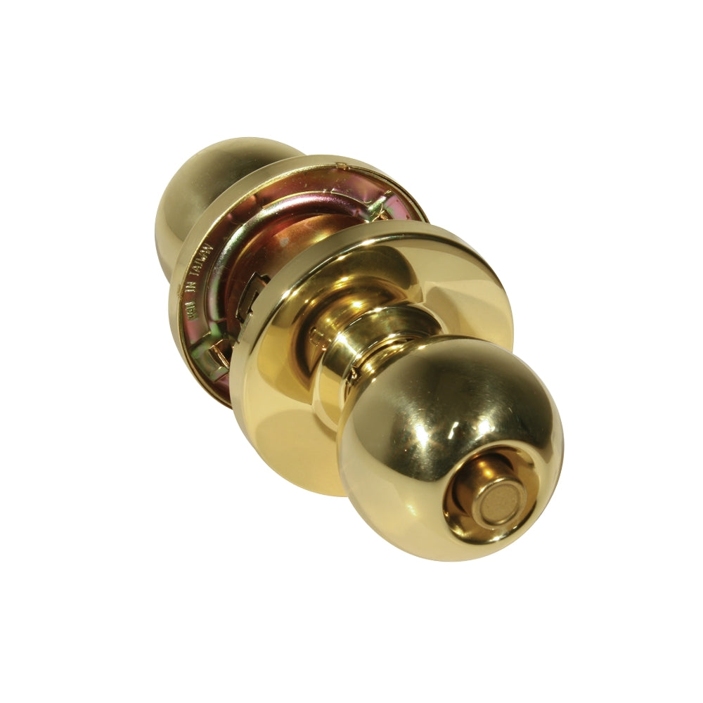 General Lock K240B-605-LL-ANSI Bright Brass Grade 2 Cylindrical Privacy Ball Knobset (Less Latch) | ASE