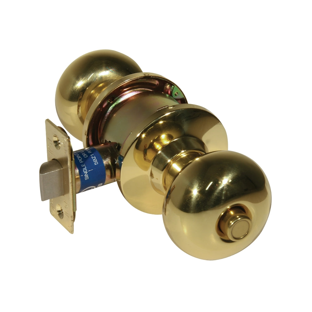 General Lock K240PSR-605-238-S-TF Bright Brass Grade 2 Cylindrical Privacy PSR-Knobset | ASE