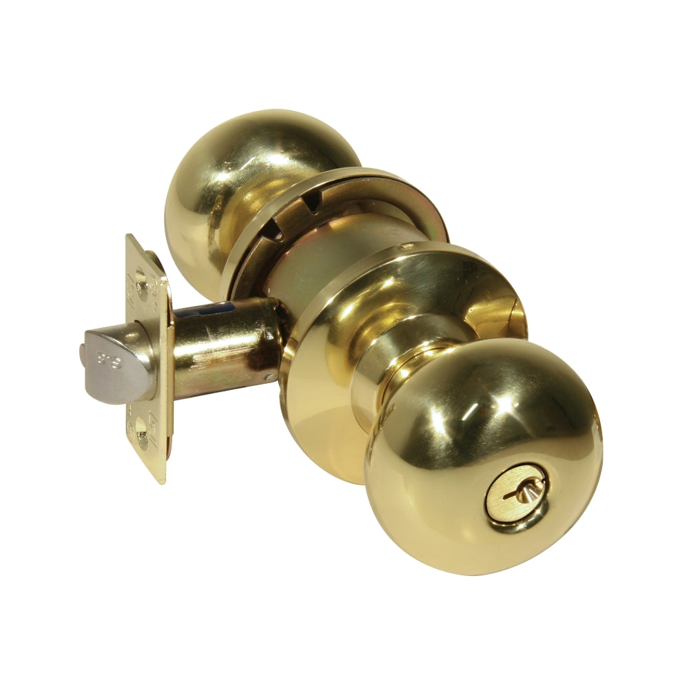 General Lock K253PSR-605-238-S-TF Bright Brass Grade 2 Cylindrical Entry PSR-Knobset | ASE