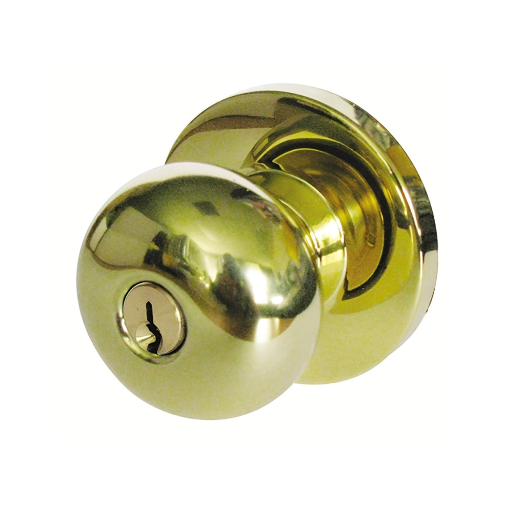 General Lock K270P-605-C-LL-ANSI-5P-KA4 Bright Brass Grade 2 Cylindrical Classroom P-Knobset (Less Latch) | ASE