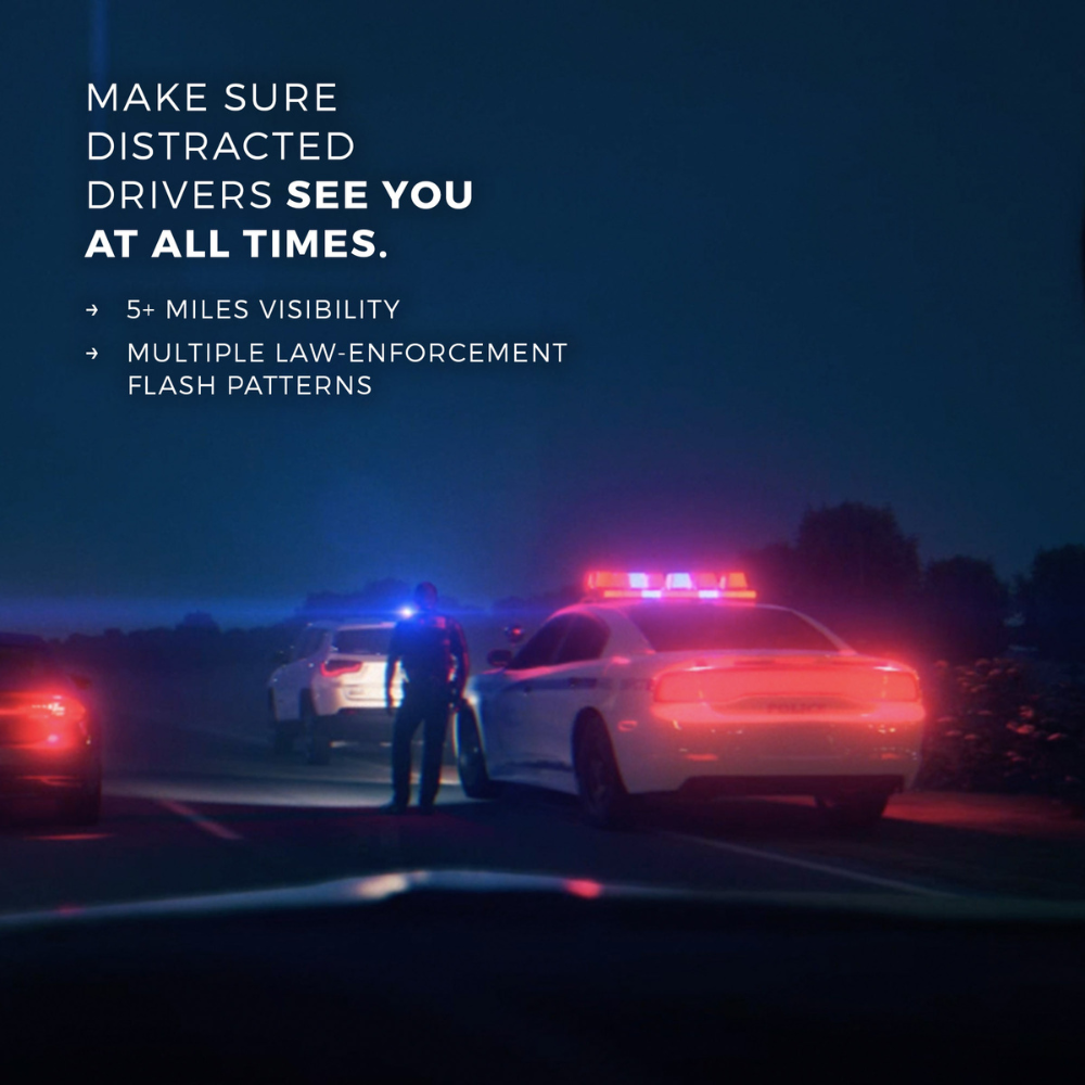 Guardian Angel Elite Law Enforcement Police Light (Red/Blue) ELT-R/B