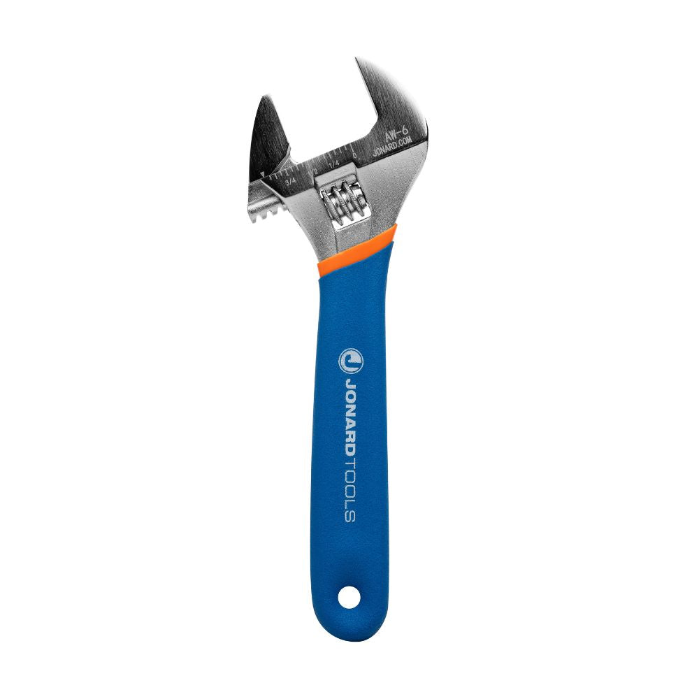 Jonard Tools Adjustable Wrench 6" with Extra Wide Jaws AW-6