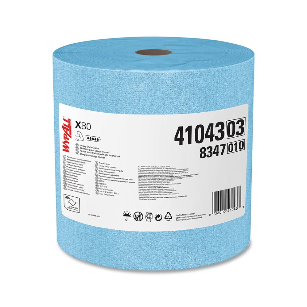 Kimberly-Clark WypAll X80 Blue Heavy-Duty Cloths (Jumbo Roll) | All Security Equipment