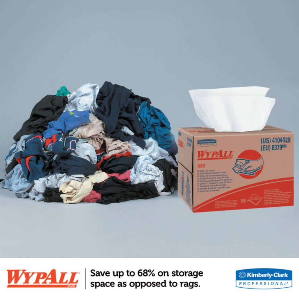 Kimberly-Clark WypAll X80 White Heavy-Duty Cloths (Brag Box) | All Security Equipment