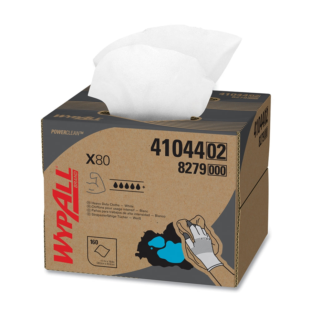 Kimberly-Clark WypAll X80 White Heavy-Duty Cloths (Brag Box) | All Security Equipment