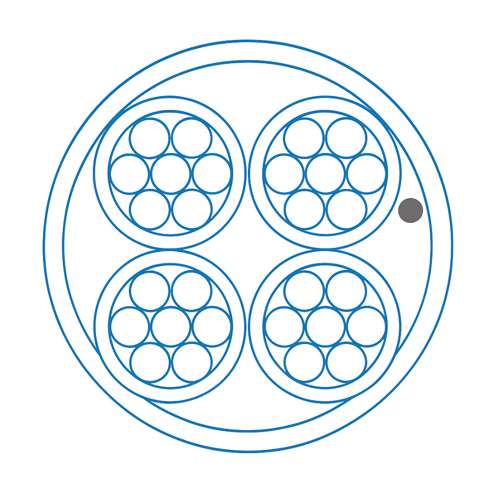 Liberty L2204-1016-0110 22 AWG 4-Conductor Solid Riser Cable (1000')