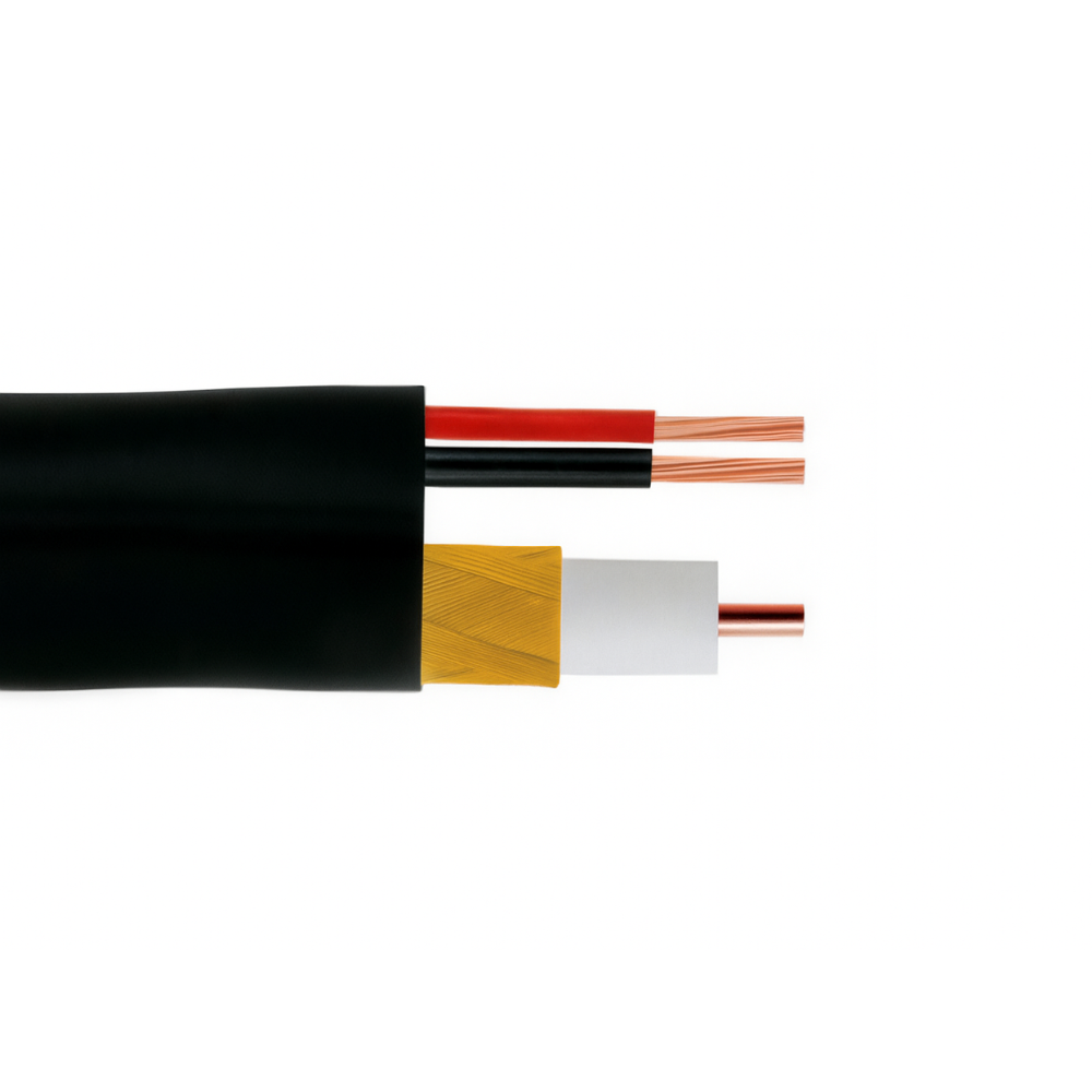 Liberty LSIAM-5394-0253 Siamese RG59 BC 18 AWG Cable - Black (500')