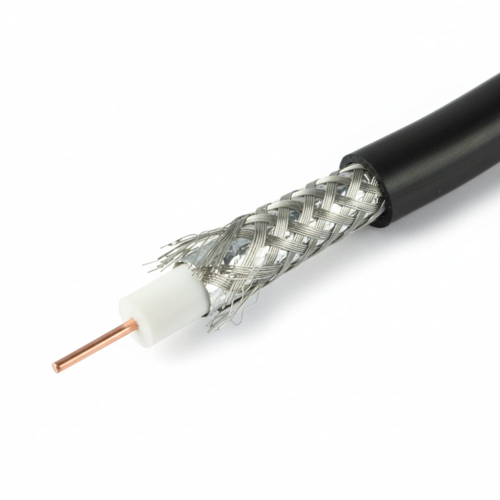 Liberty LRG6Q-4404-0110 RG6 Quad Shielded 18 AWG Solid Copper Clad Steel FPE 60%+40% Aluminum Braid Cable - White (1000')