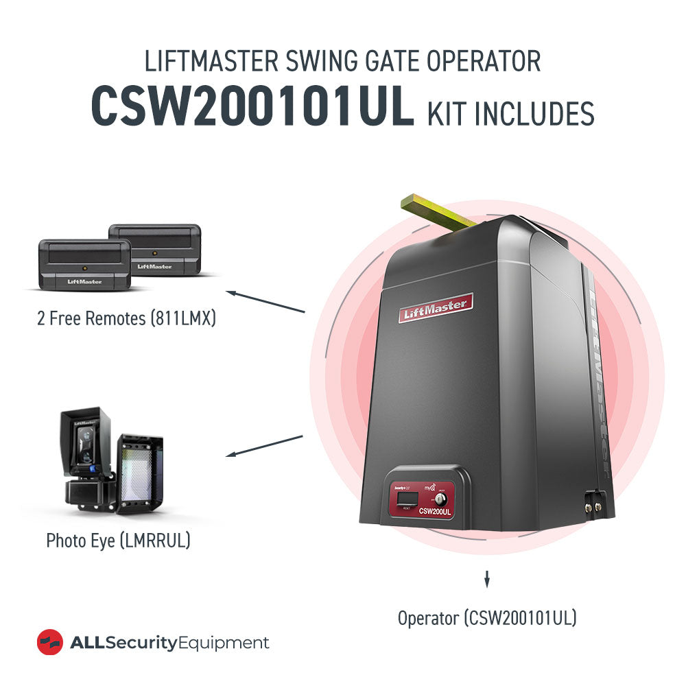 LiftMaster CSW200101UL 1 HP Commercial Swing Gate Operator Includes