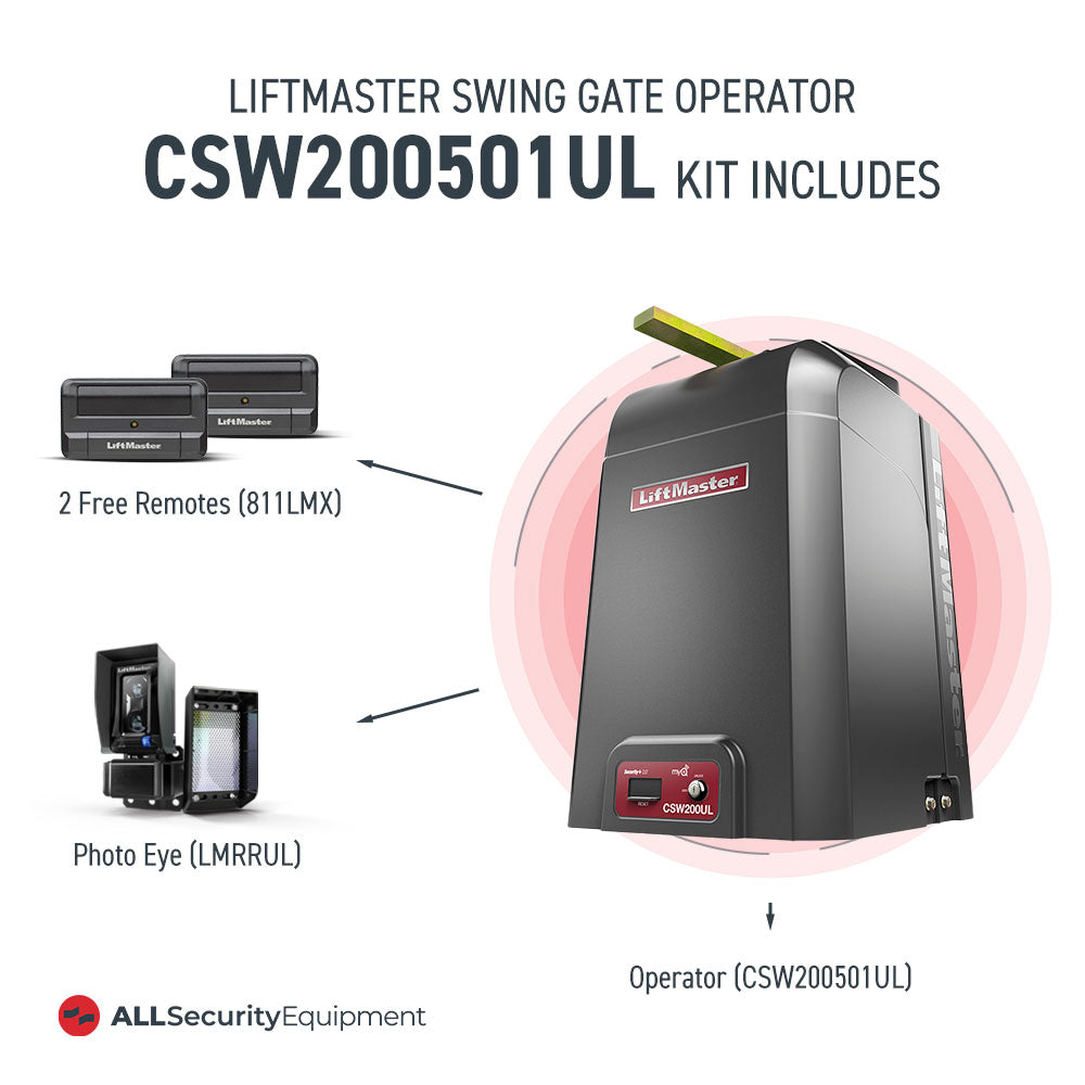 LiftMaster CSW200501UL 1/2 HP Swing Gate Operator Includes