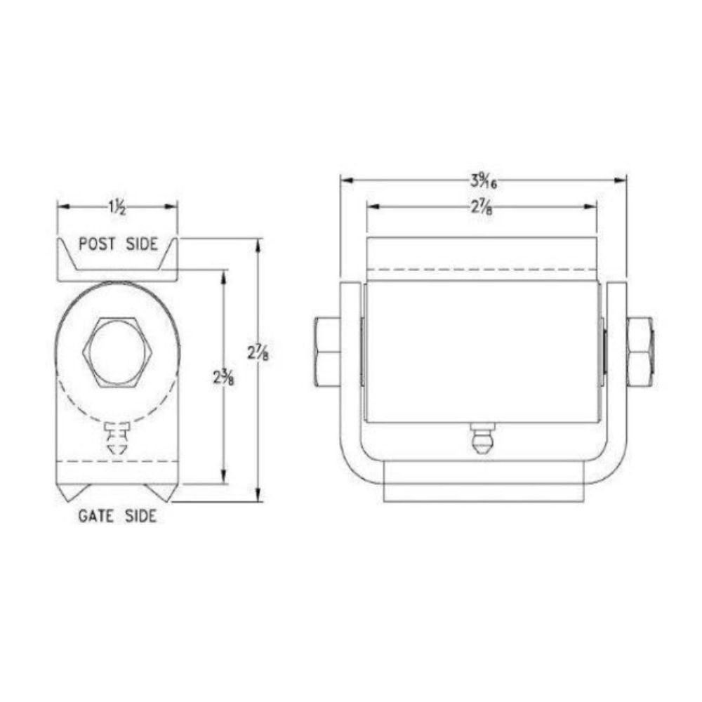 LiftMaster Duty Roller Cage Bearing Hinge (Sold in pairs) | All Security Equipment