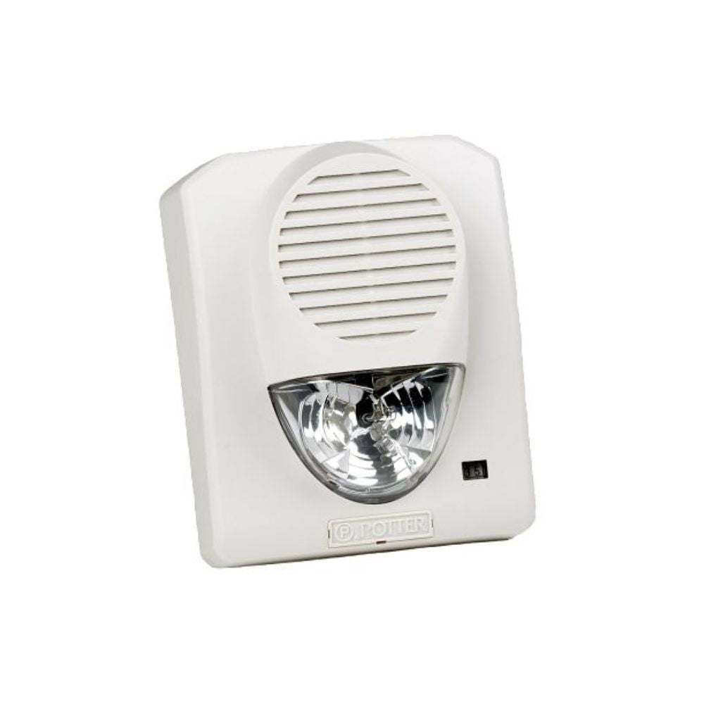 LiftMaster Fire Rated White 2-Wire Horn Strobe for Indoor and Outdoor, 115VAC | All Security Equipment