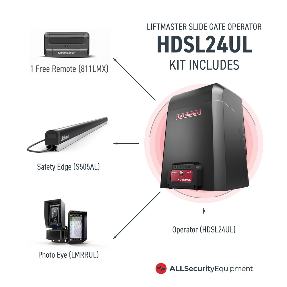 LiftMaster HDSL24UL 24VDC Heavy-Duty Variable Speed Slide Gate Operator