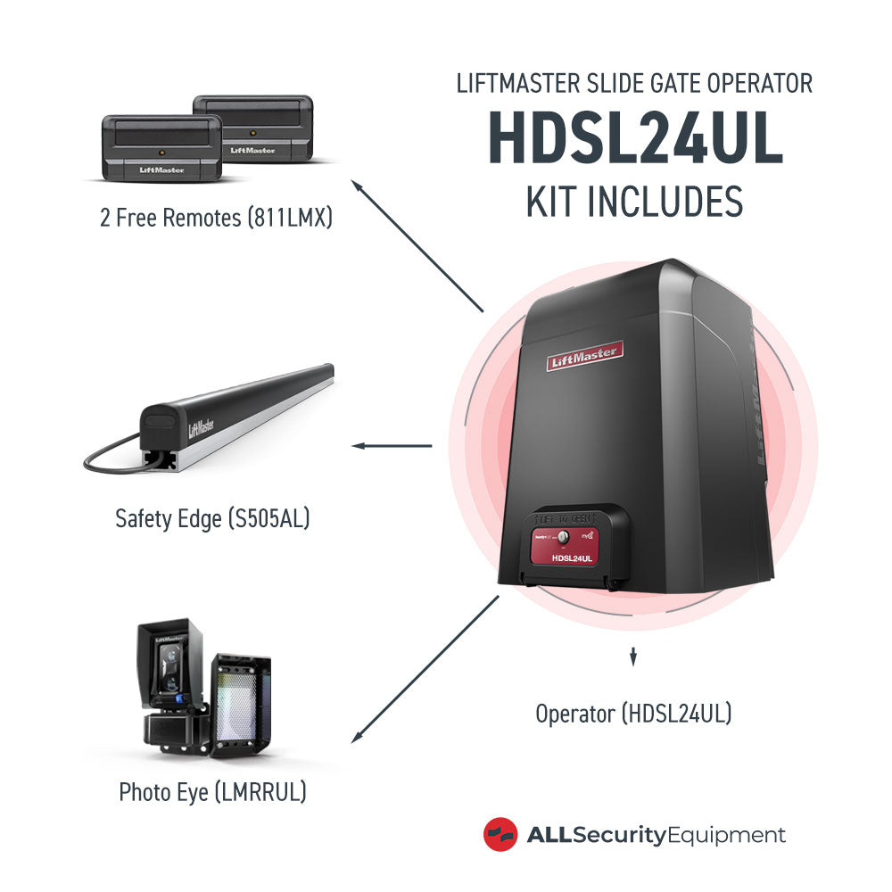 LiftMaster HDSL24UL 24VDC Heavy-Duty Variable Speed Slide Gate Operator Includes