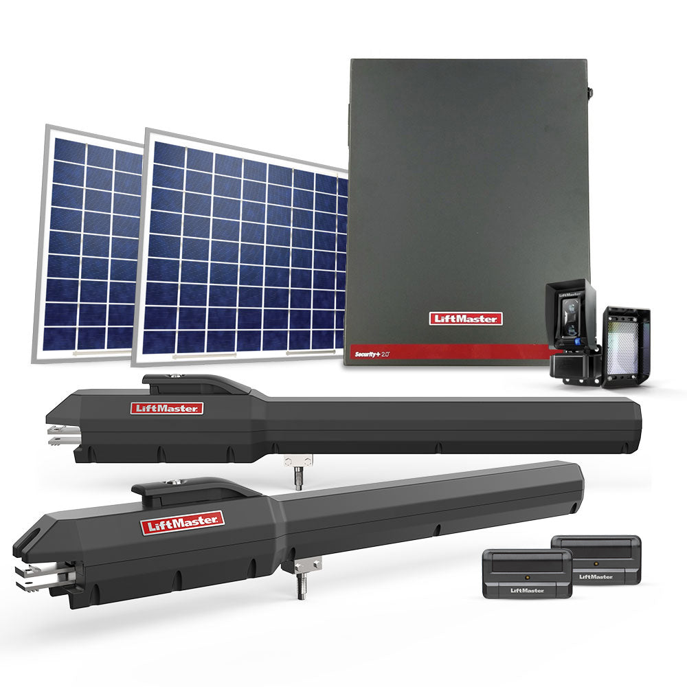 LA500XL20W Upgraded Dual Swing Gate Opener Solar Kit With XLSOLARCONTUL Control Box, 20W Solar Kit | All Security Equipment