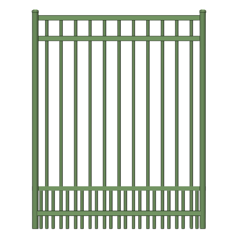 Parkway Walk Gate 4’ H x 6’ W Aluminum Long Islander Style - iDeal (Hunter Green) | All Security Equipment 