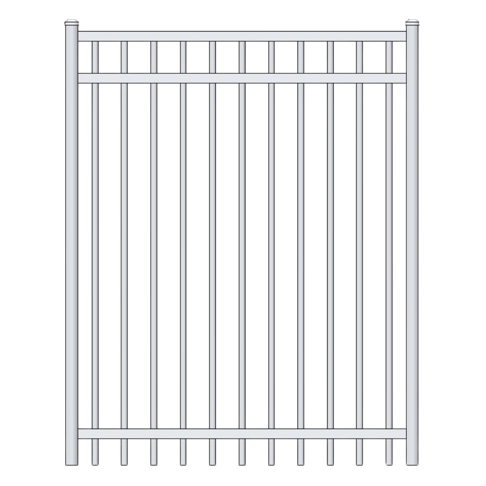 Commercial Walk Gate 6’ H x 6’ W Aluminum Long Islander Style - iDeal (White) | All Security Equipment
