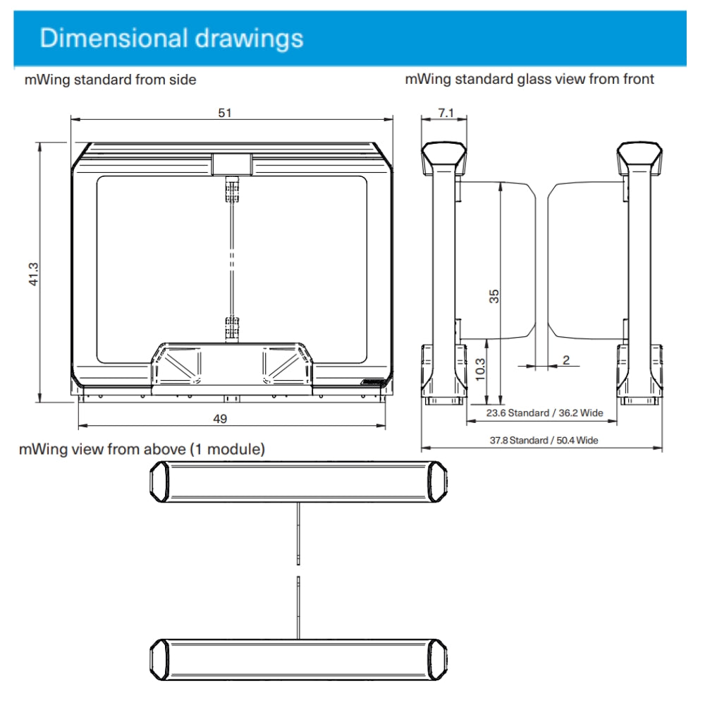 Magnetic Autocontrol FMWES_ML mWing End B Pedestrian Gate for 35" Glass Panel (Standard Width) | All Security Equipment