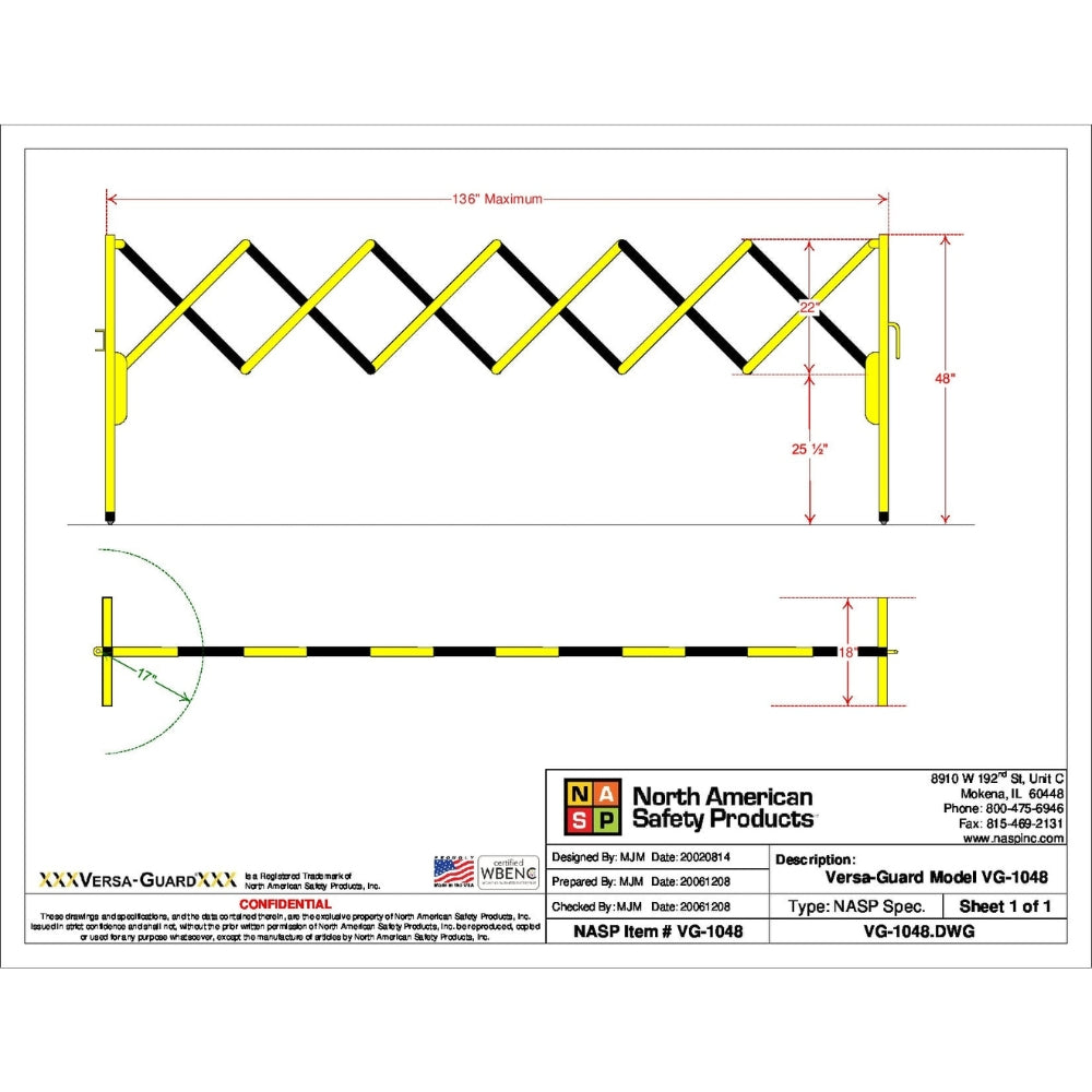 NASP Versa-Guard VG1048 Portable Expandable Barricade - 2