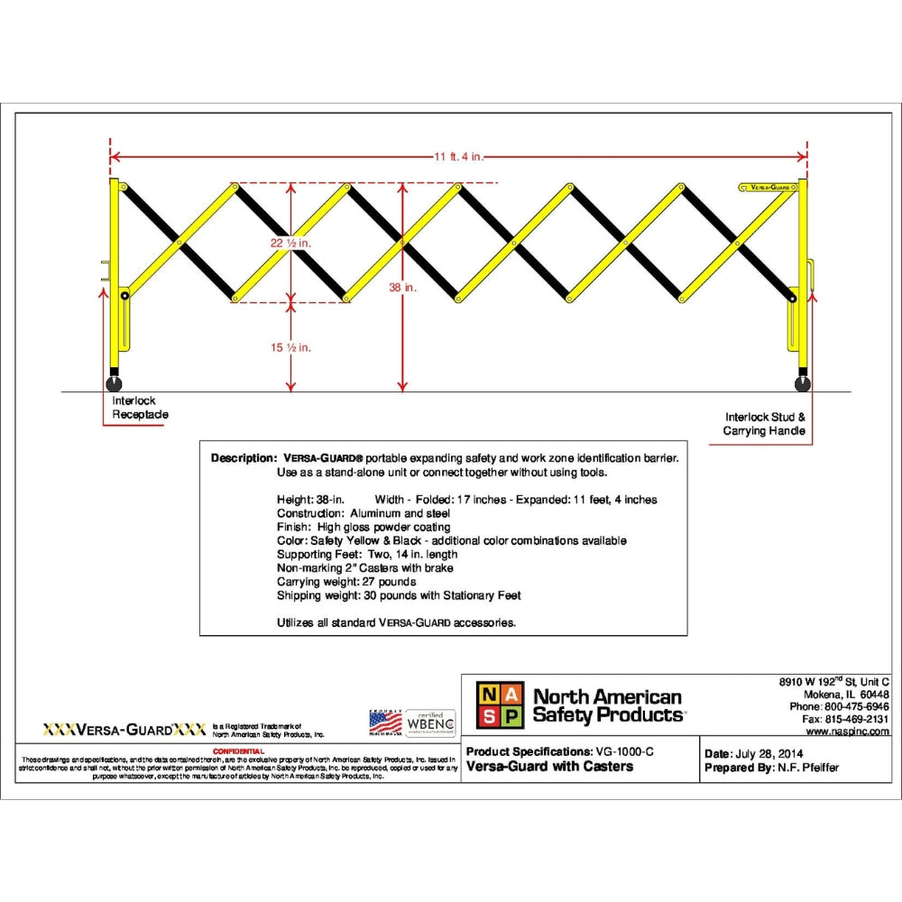 NASP Versa-Guard VG1048 Portable Expandable Barricade - 5