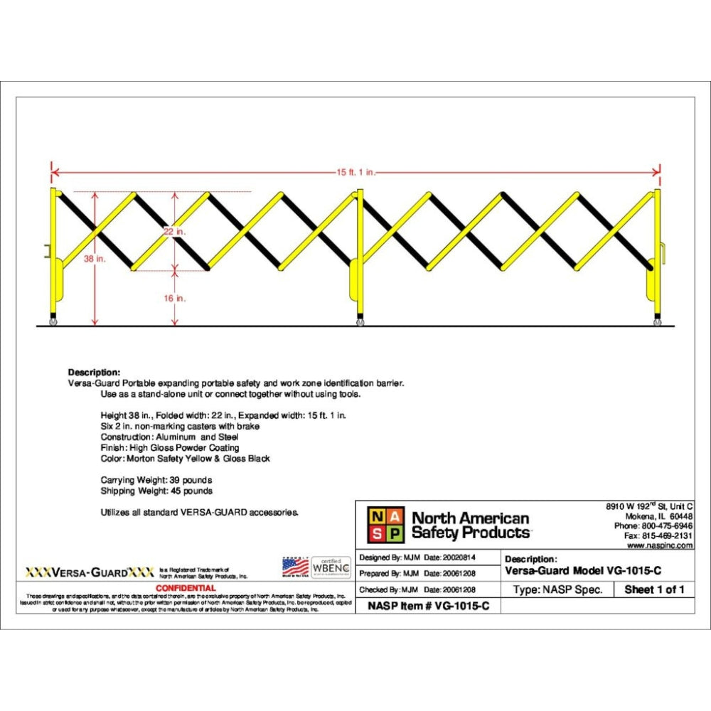 NASP Versa-Guard VG2015 Portable Expandable Barricade - 4