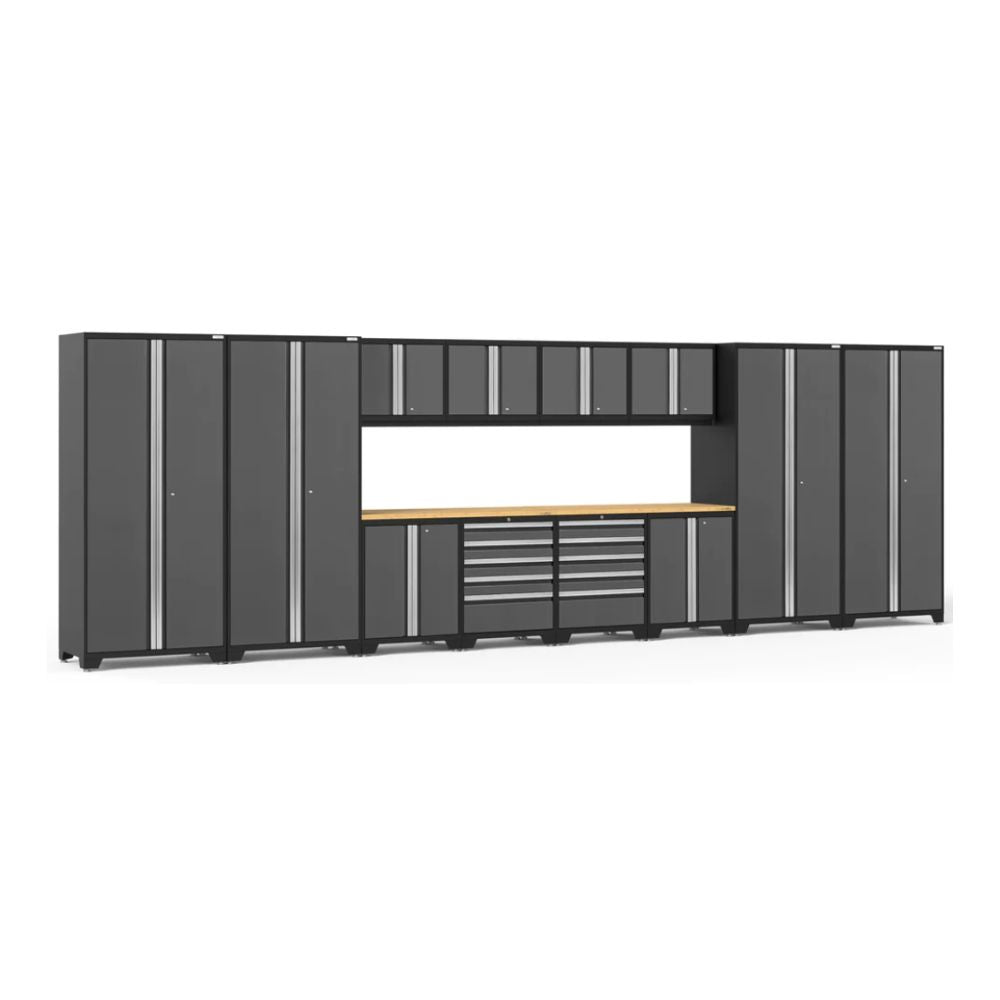 NewAge Pro Series 14 Piece Cabinet Set (Black Frame with Gray Door)