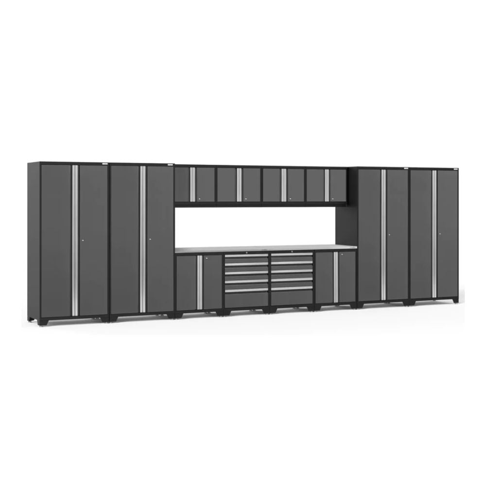 NewAge Pro Series 14 Piece Cabinet Set (Black Frame with Gray Door)