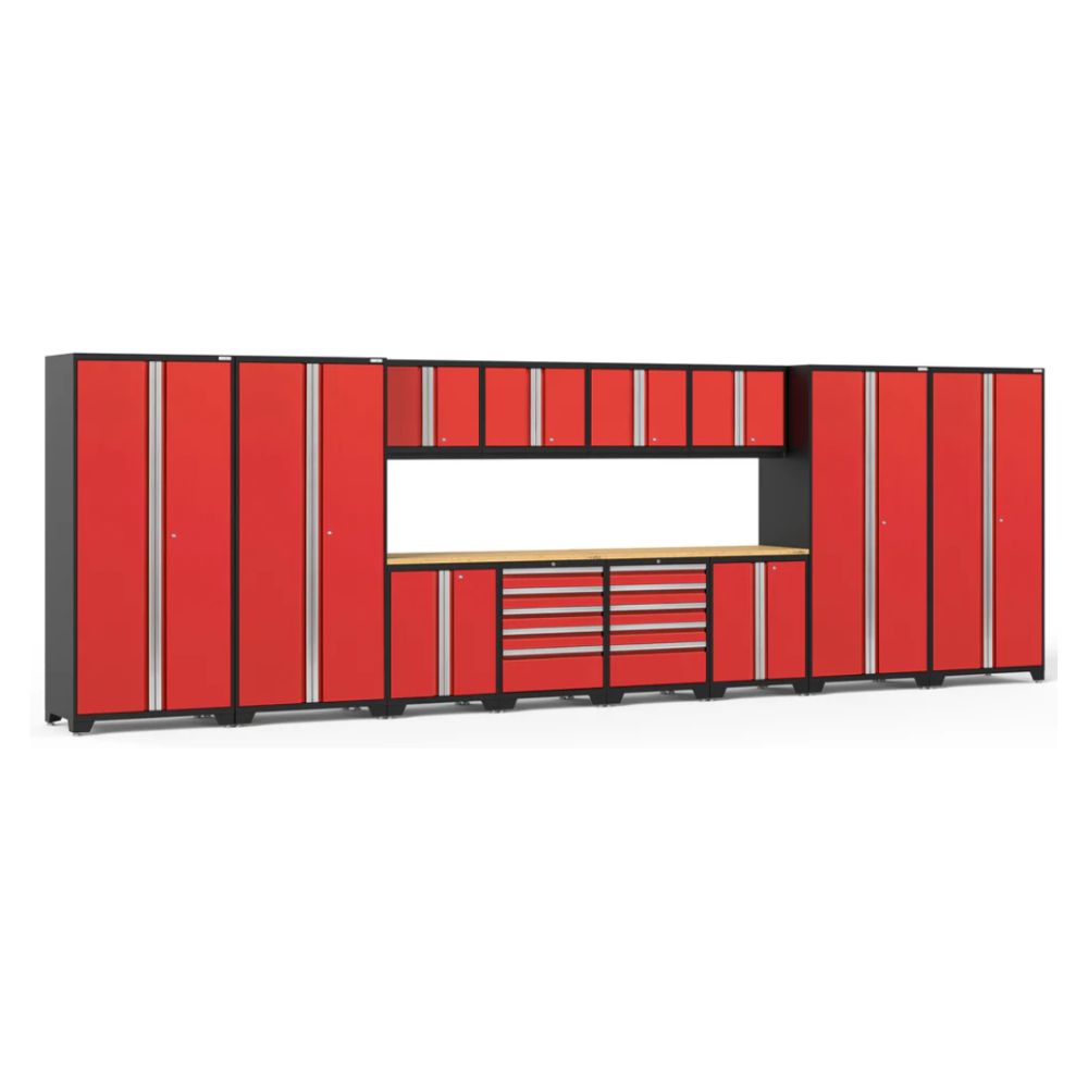 NewAge Pro Series 14 Piece Cabinet Set (Black Frame with Red Door)