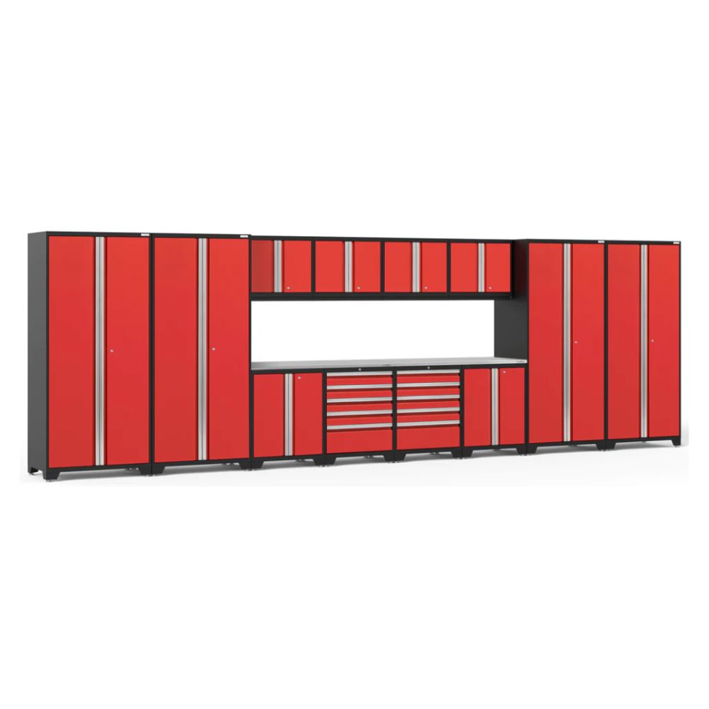 NewAge Pro Series 14 Piece Cabinet Set (Black Frame with Red Door)