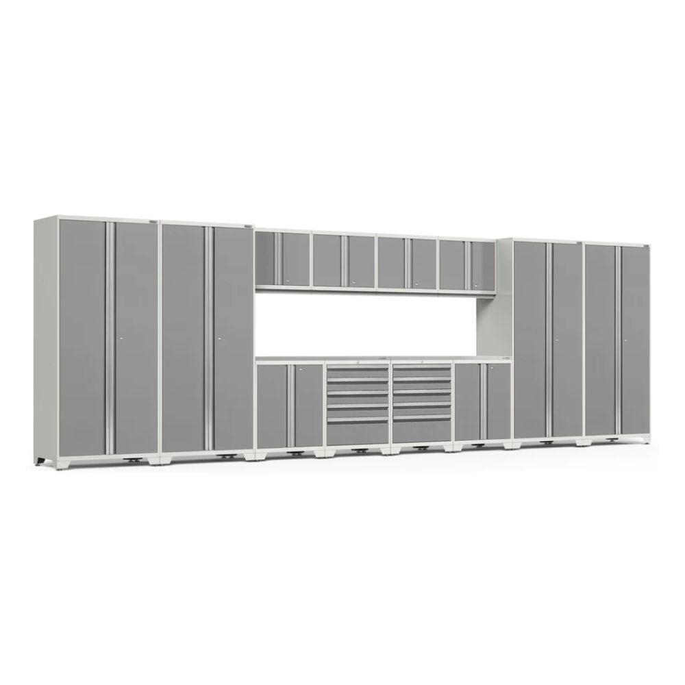 NewAge Pro Series 14 Piece Cabinet Set White Frame with Platinum Door