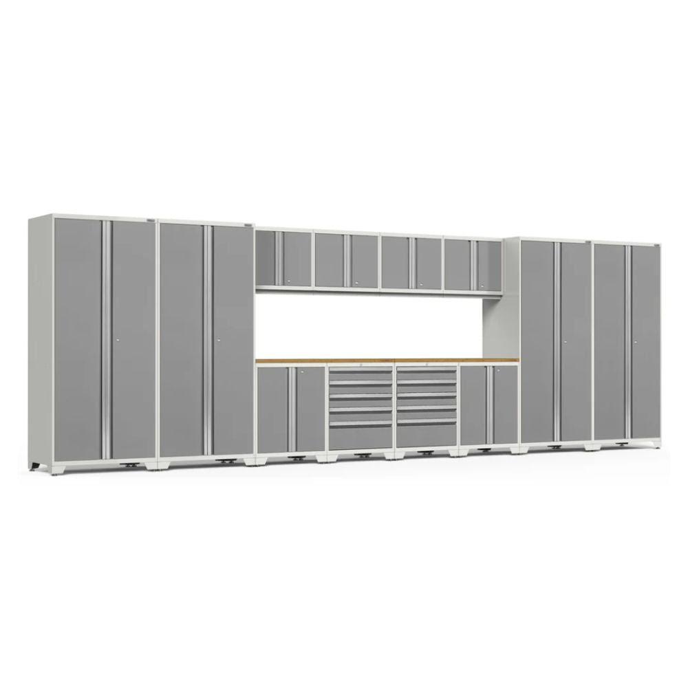 NewAge Pro Series 14 Piece Cabinet Set White Frame with Platinum Door