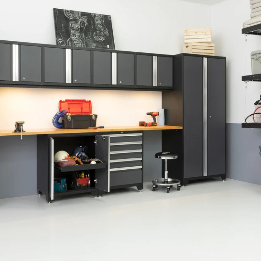 NewAge Pro Series 6-pc. Cabinet Set Gray Base, Locker & Utility Cart