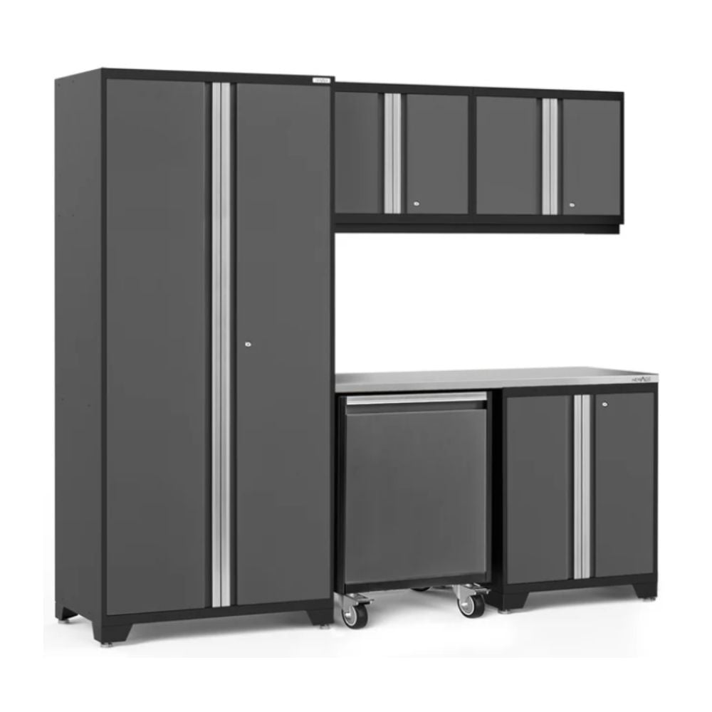 NewAge Pro Series 6-pc. Cabinet Set Gray Base, Locker & Utility Cart