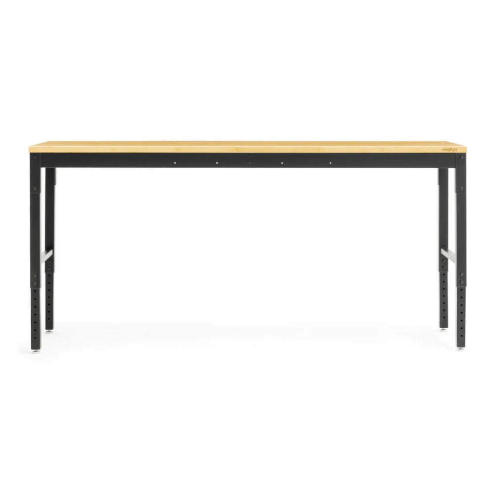 NewAge Pro Series Adjustable Height Workbench Black w/ Bamboo Worktop