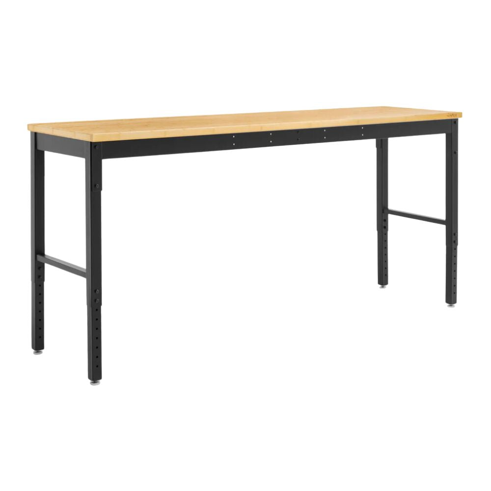 NewAge Pro Series Adjustable Height Workbench Black w/ Bamboo Worktop