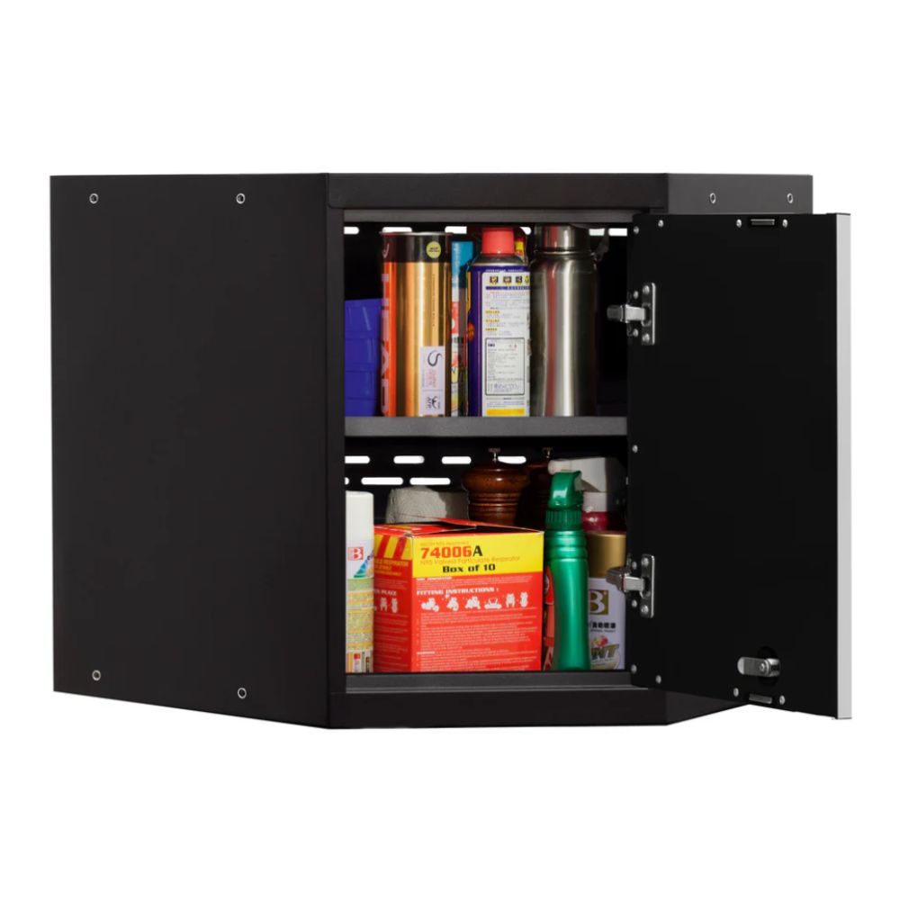 NewAge Pro Series Corner Wall Cabinet Black Frame/Black Door 52801