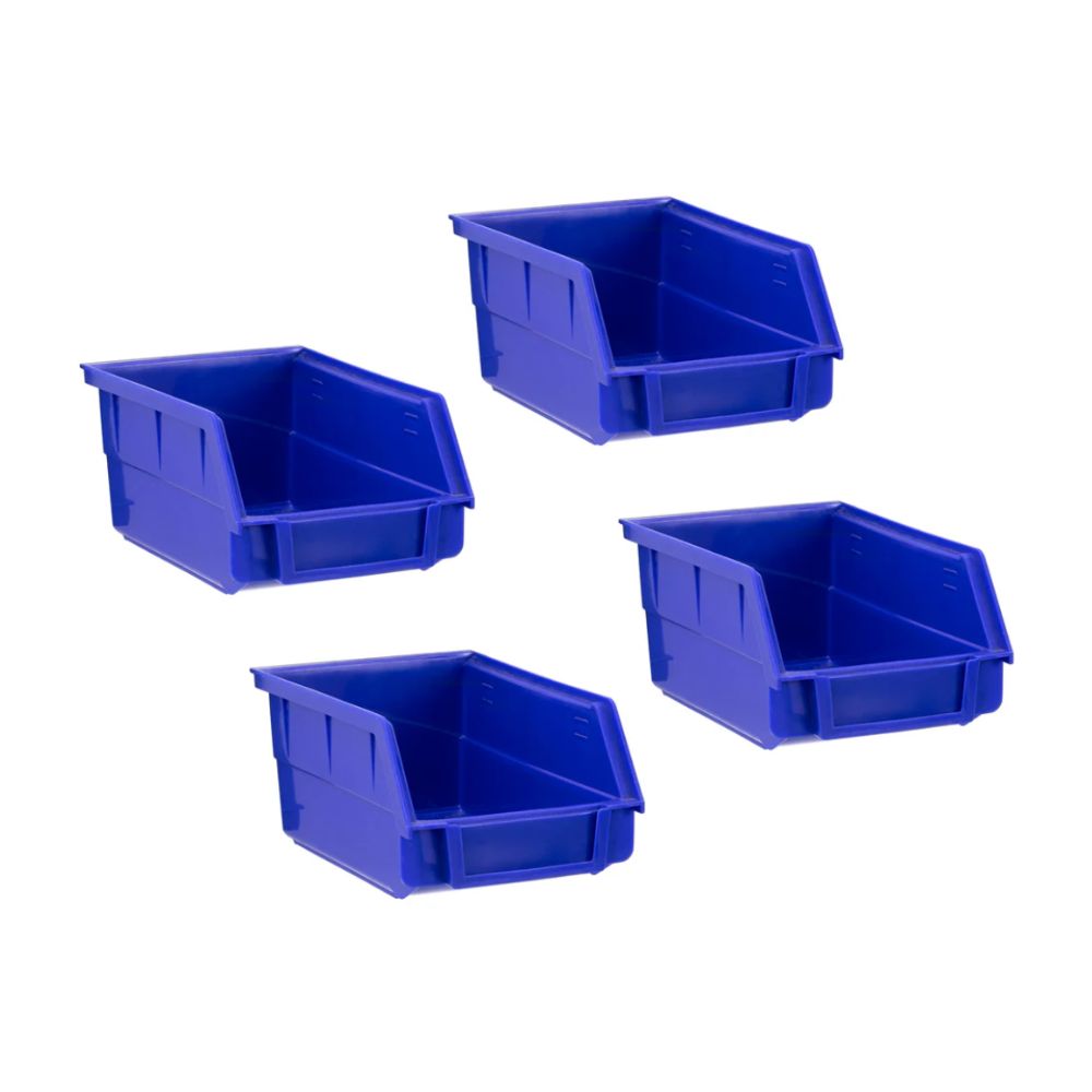 NewAge Products Steel Slatwall Blue Parts Bins (Pack of 4) 52226