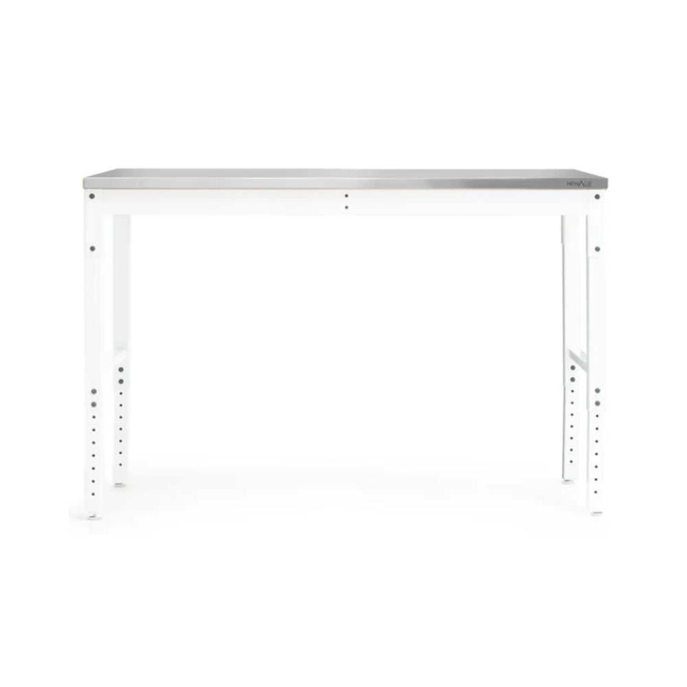 NewAge Pro Series Adjustable Height Workbench White Stainless Worktop