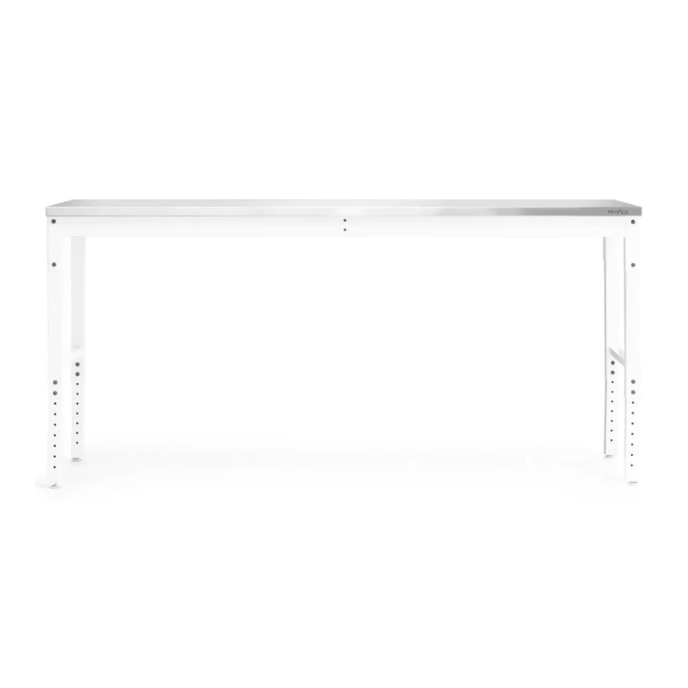 NewAge Pro Series Adjustable Height Workbench White Stainless Worktop