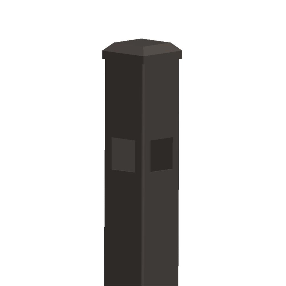 2" x 72'' Parkway Corner Post Full Double Picket Flat Head (Bronze)