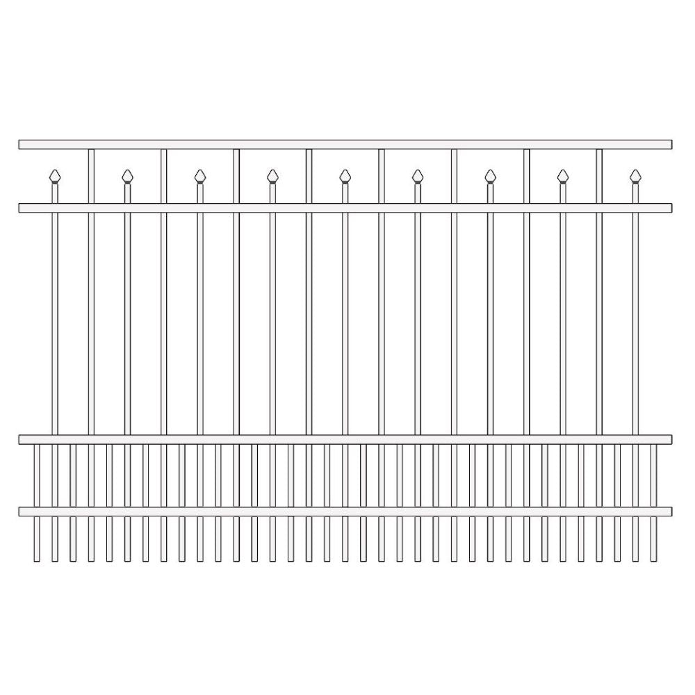 Parkway Fence 4’ H x 6’ W Aluminum Floridian Style - iDeal