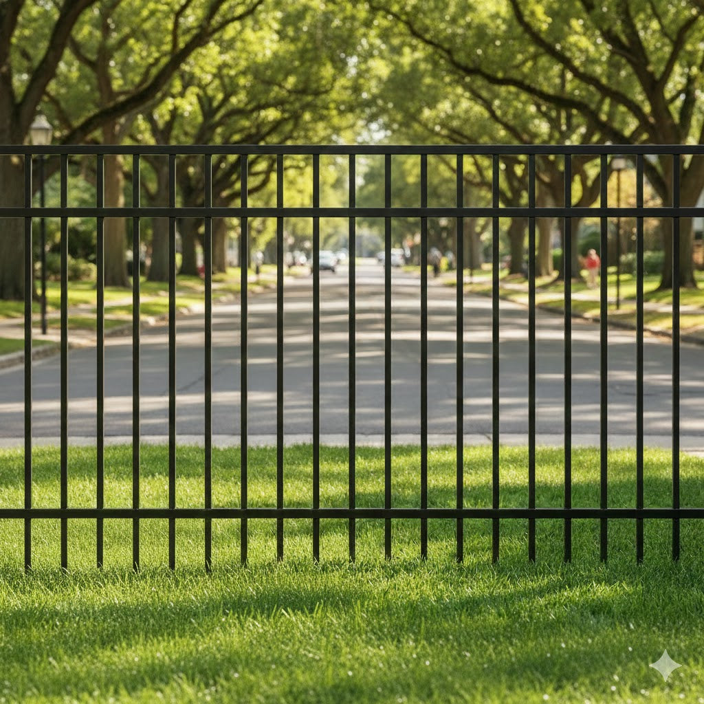 Parkway Fence 6’ H x 6’ W Aluminum Long Islander Style - iDeal