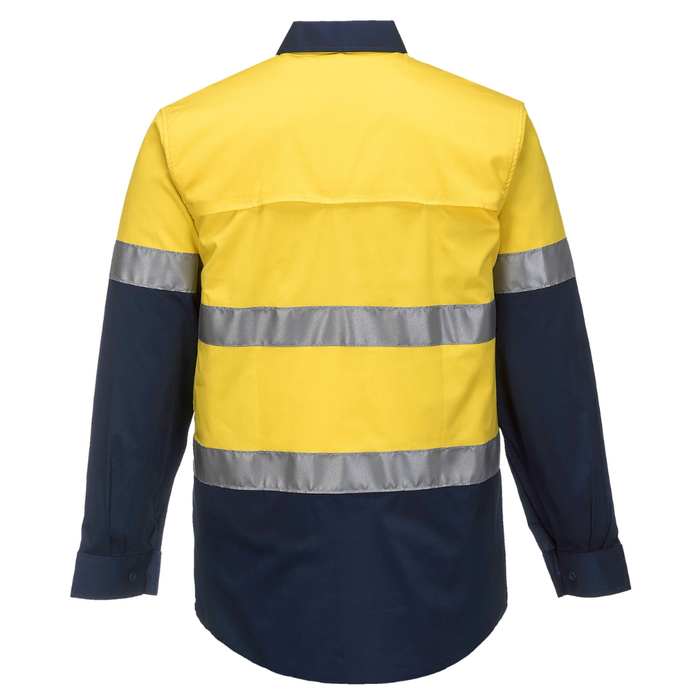 Portwest F145 - Iona Enhanced Cotton Shirt (Yellow/Navy)