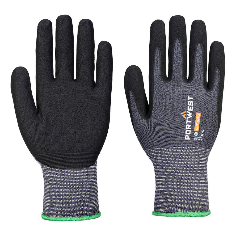 Portwest AP12-SG Grip 15 Nitrile in Gray/Black (12 Pairs)