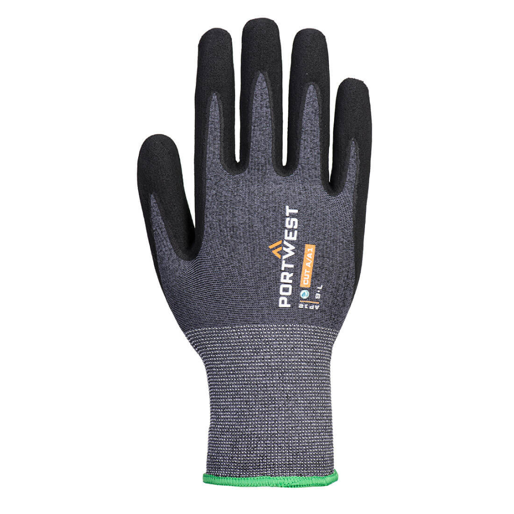 Portwest AP12-SG Grip 15 Nitrile in Gray/Black (12 Pairs)