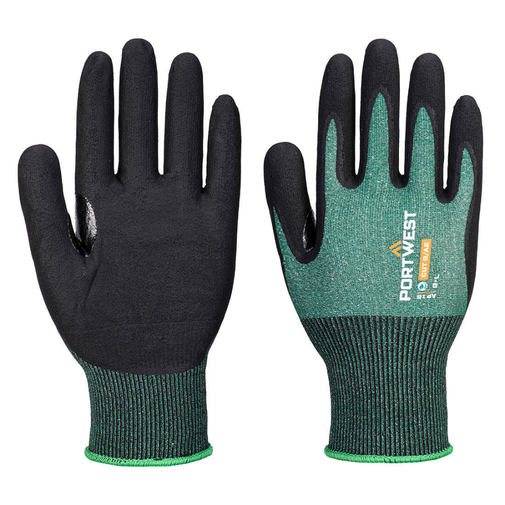 Portwest AP15 SG Cut B18 Nitrile in Green/Black (12 Pairs)